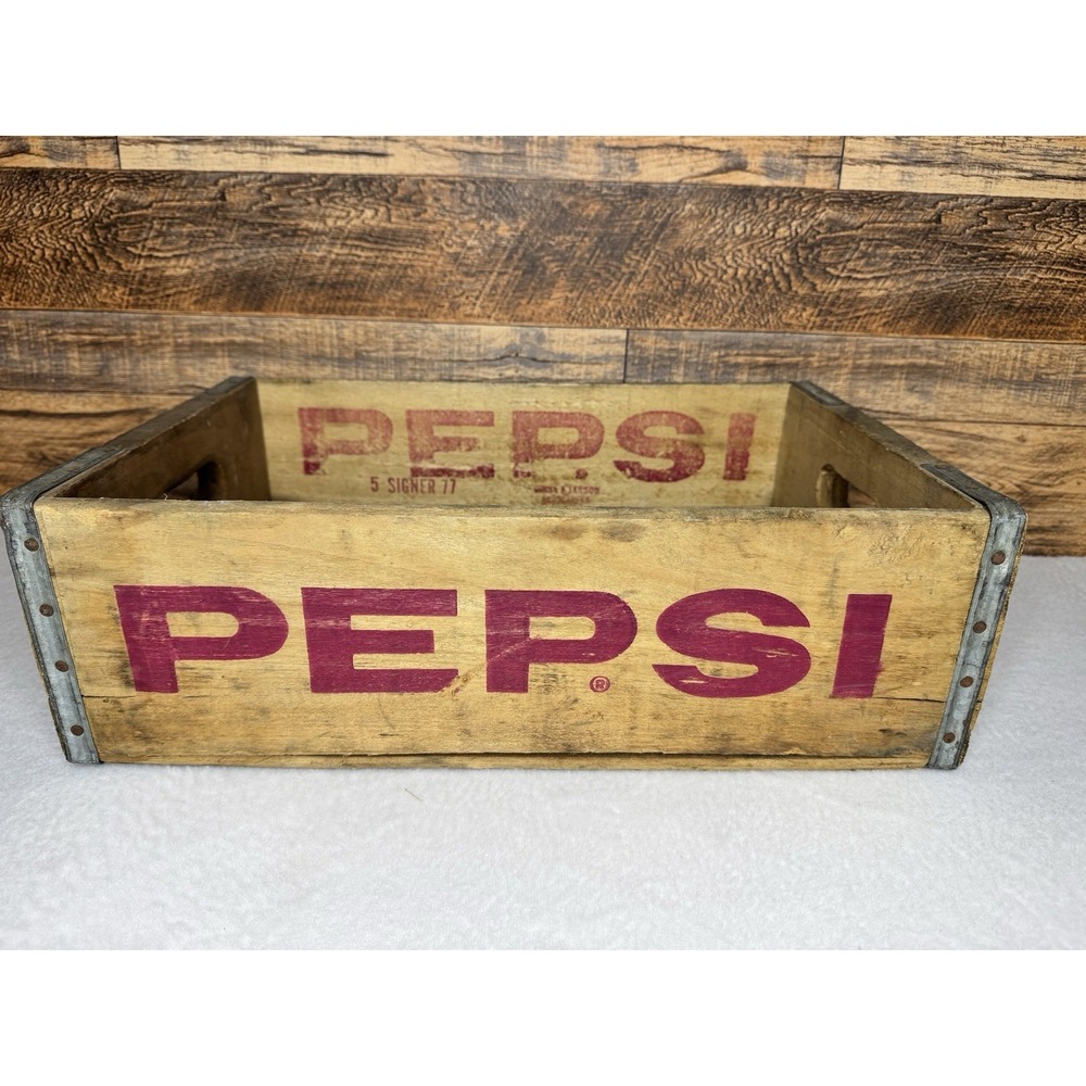 Vintage Pepsi Wood Crate Signer 77 Cincinnati Ohio Rustic Soda Decor